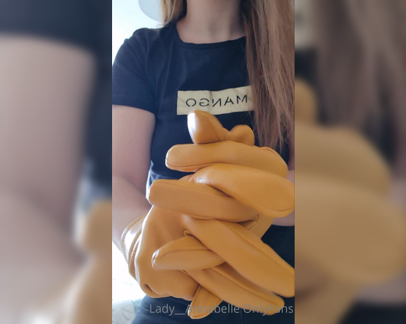 Lady Annabelle - I bought Myself a new pair of leather gloves. This time a yellow pair ) Good night,  Big Tits, Milf, boot fetish, foot fetish, nylon fetish, Goddess, Femdom