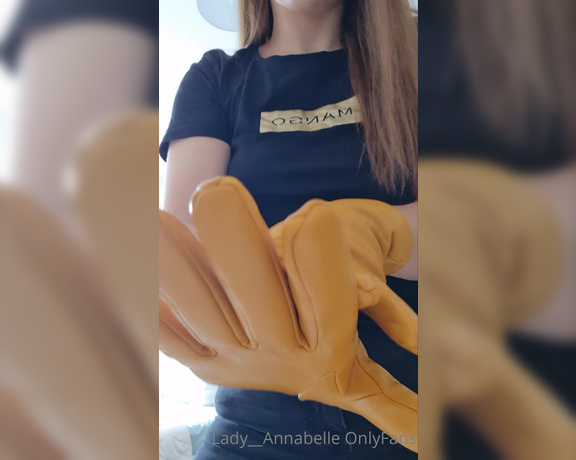 Lady Annabelle - I bought Myself a new pair of leather gloves. This time a yellow pair ) Good night,  Big Tits, Milf, boot fetish, foot fetish, nylon fetish, Goddess, Femdom