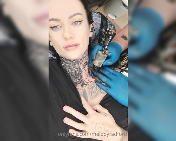 Melody Radford - Hey my favourite people here is a video of my neck throat tattoo. It really sucks b