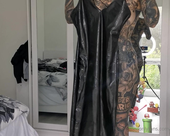 Melody Radford - Trying on sexy leather dresses
