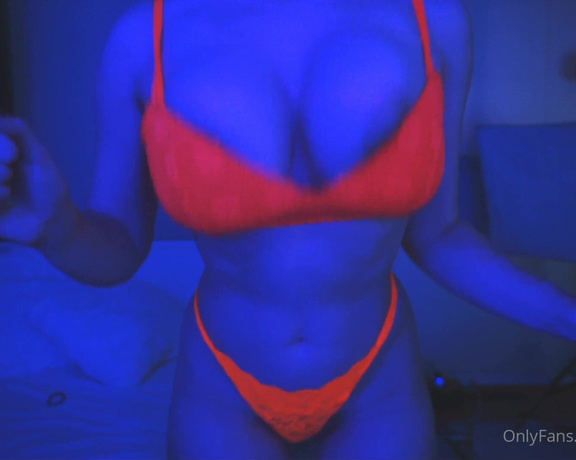 Vivid_whit - Look how cool my purple LEDs make this orange lingerie look  [HD video ]