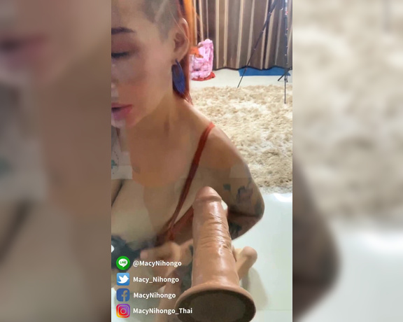 Macy_nihongo - POV BIG DILDO SUCKING . SEE HOW IT IS FROM YOUR PERSPECTIVE