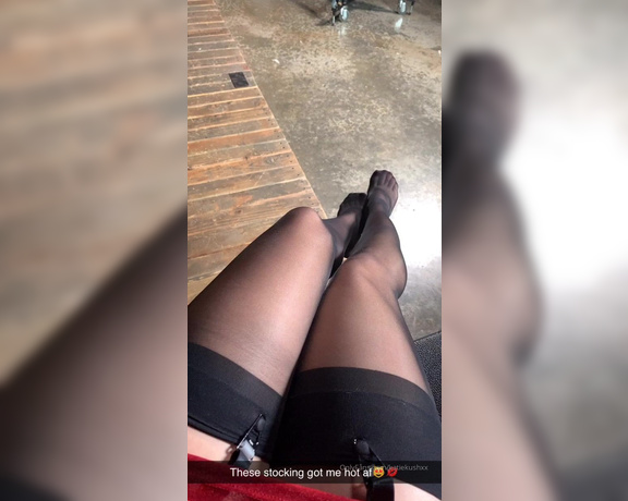 Katiekushxx - (Katie Kush) - Black stockings and red toes