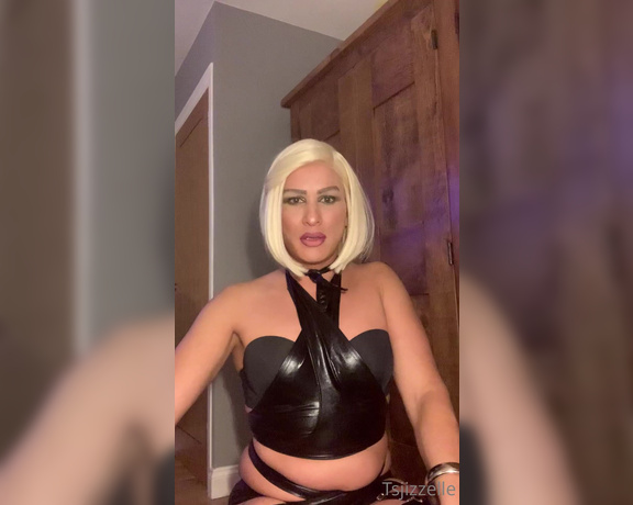 Missjizzelle - (TS Jizzelle) - Mistress dressed in pvc to punish your boys cock!! Show me your dedication