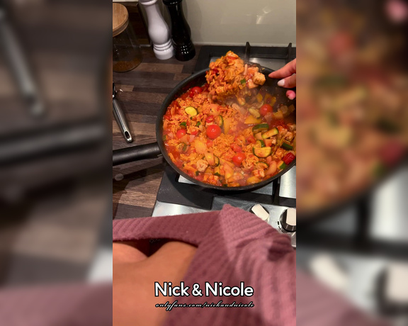 Nickandnicole - (Nick and Nicole) - He can’t keep his hands off me whilst I’m cooking dinner Who else couldn’t resist