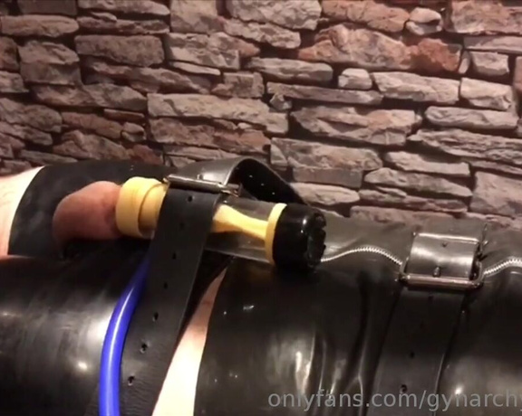 Gynarchy Goddess aka Gynarchygoddess - Milking with Venus2000 strapped down and restrained with leather belts #milking #edging #bondage