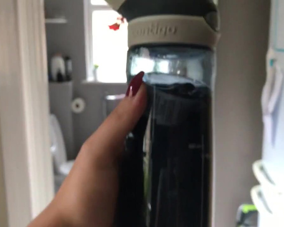 Gynarchy Goddess aka Gynarchygoddess - A refreshing tonic for house slave. My sweaty gym socks and panties infused in his water bottle!