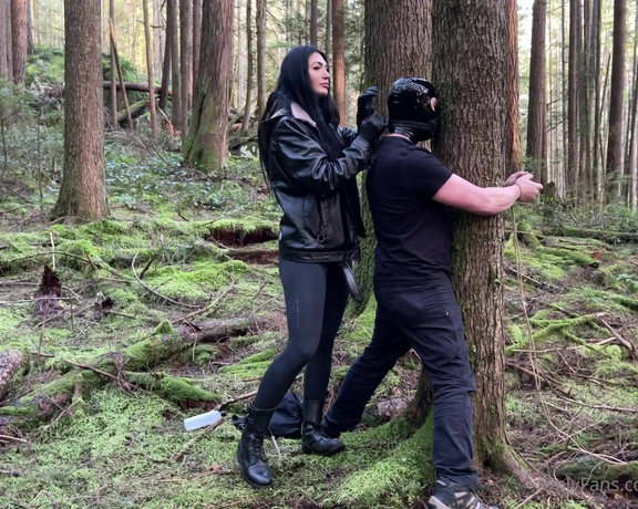 Mistress Damazonia aka Damazonia_ - Brought my slave in the woods, tied him up to a tree and fucked the shit out of him. Oh how I love
