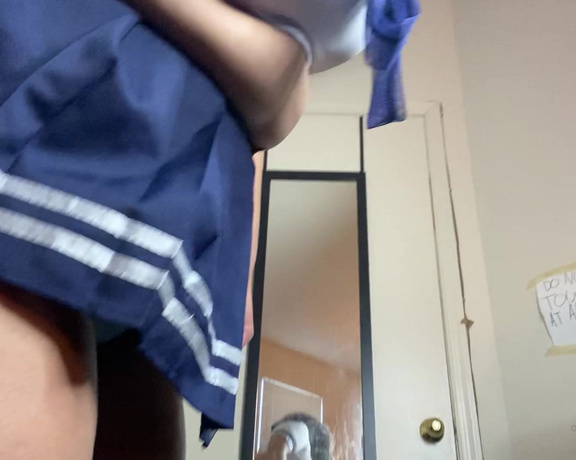 Nixlynka - Hear me dressed as an anime sailor waifu with these blue satin panties with my cameltoe peaking and_46