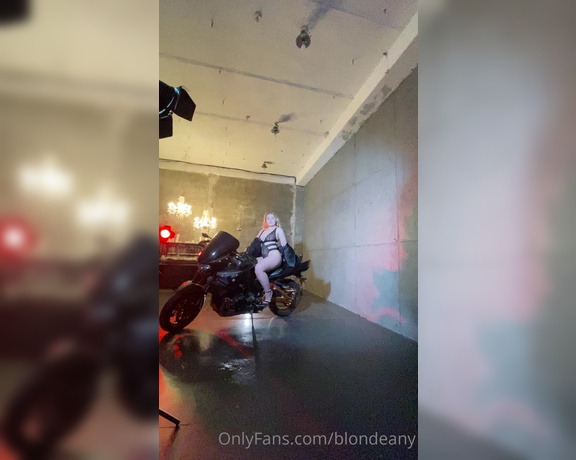 Blondeany Onlyfans - Photoshoot backstage! That lucky bike haha