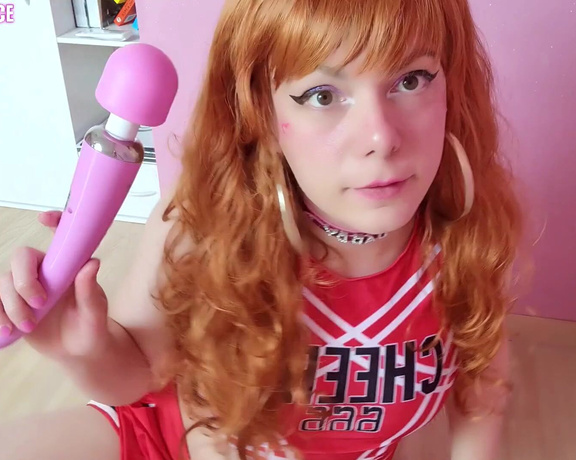 Sissy Joyce aka Sissyjoyce - FULL VIDEO I love being dressed as a cheerleader I play a little with my wand b