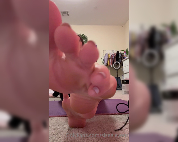 Becca Foxx aka Sizeelevens feet - Leather boots with no socks to season up these feet with sweat Open your mouth and get to cleaning