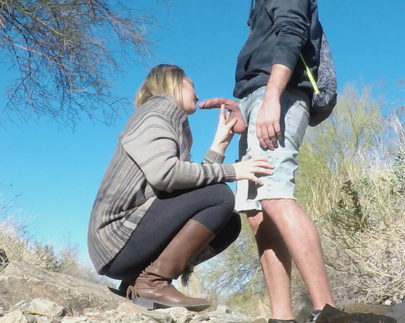 Mya Ryker - Slurping Cum From Hand on Hike, Blowing Bubbles, Outdoors, Outdoor Public Blowjobs, Public Blowjob, Public Outdoor