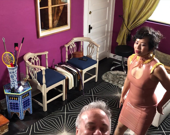 Mistress Lucy Khan - Latex Governess Beats Her Whipping Boy