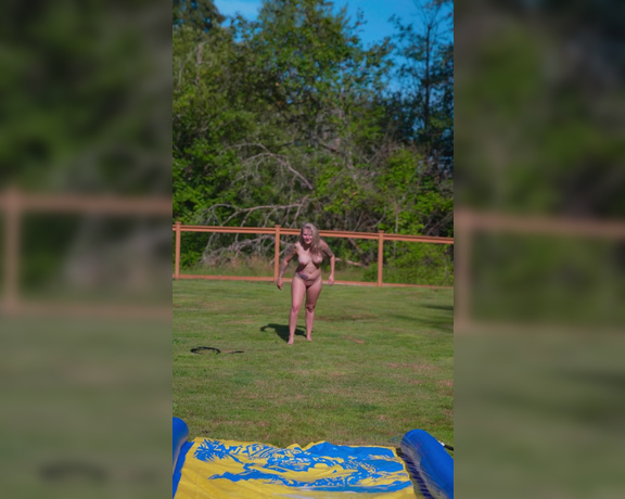 Shycutie Onlyfans - Here’s some completely candid footage of my goofy day in the sun with my Slip & Slide