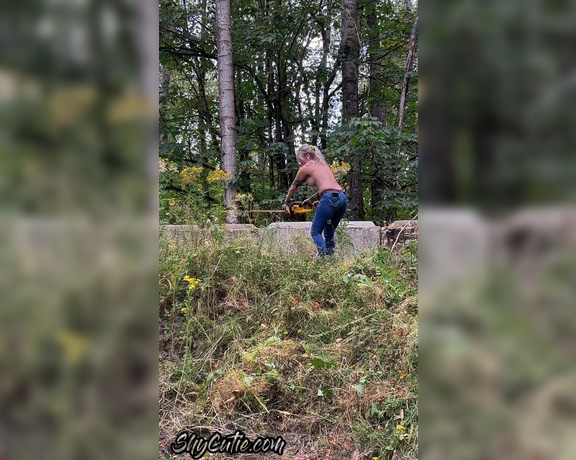 Shycutie Onlyfans - Since you guys seem to love watching me do yard work nakedtopless! Here’s me trimming brush on our