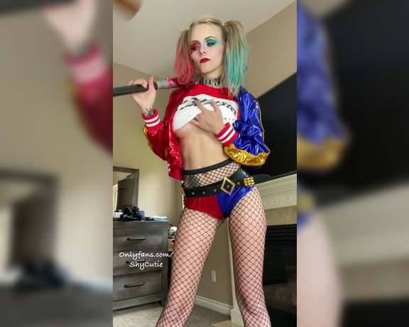 Shycutie Onlyfans - Harley Quinn stripping for you I ripped my fishnets just for you guys lol