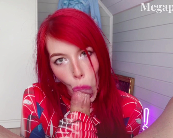 (ManyVids) megaplaygirl - Spiderman Mary Jane POV spoppy blowjob,  Blowjob, Cosplay, Fetish, POV