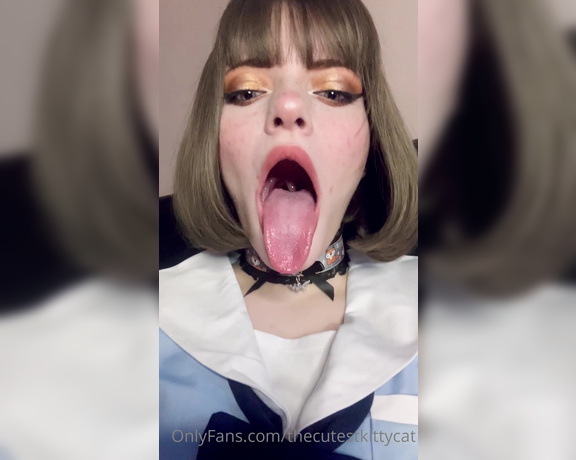 Misty silver aka Thecutestkittycat OnlyFans - Showing of my mouth to daddy~ cum inside my throat!