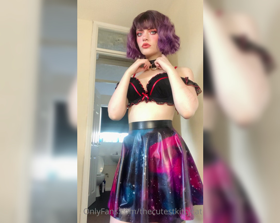 Misty silver aka Thecutestkittycat OnlyFans - Do you like my galaxy latex skirt Listen to the delicious noises it makes~ 10