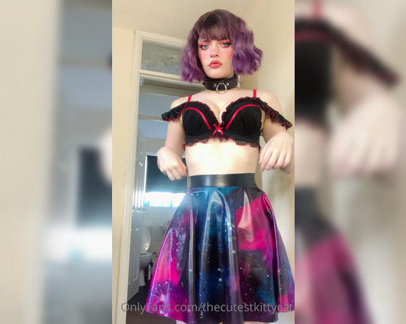 Misty silver aka Thecutestkittycat OnlyFans - Do you like my galaxy latex skirt Listen to the delicious noises it makes~ 10