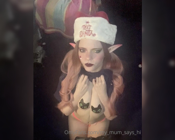 Misty silver aka Thecutestkittycat OnlyFans - Pink Christmas elf ahegao, fingering, pasties and butt 8