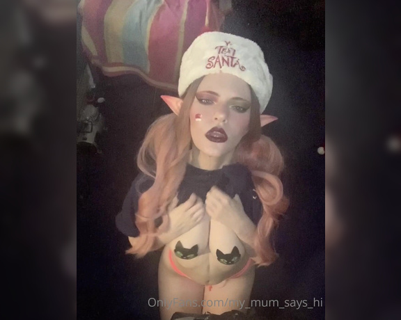 Misty silver aka Thecutestkittycat OnlyFans - Pink Christmas elf ahegao, fingering, pasties and butt 8