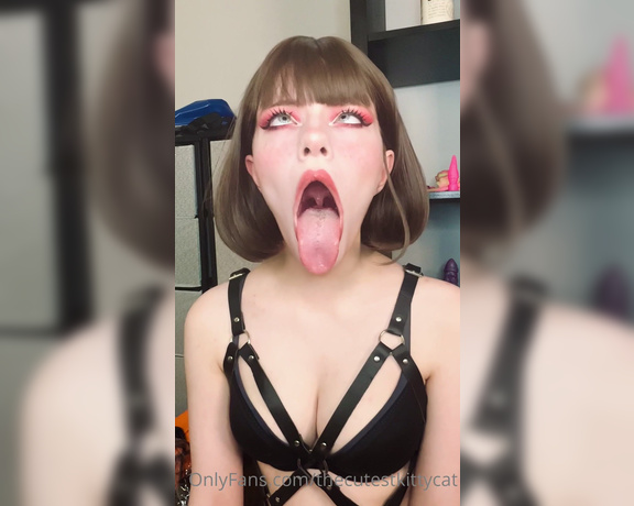 Misty silver aka Thecutestkittycat OnlyFans - Will you cum for my tongue and my ahegao 1