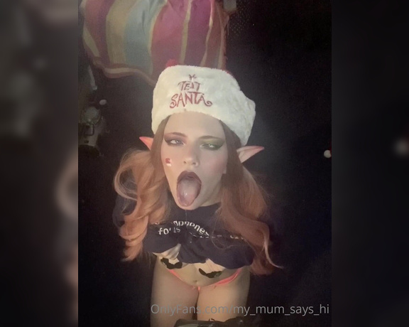 Misty silver aka Thecutestkittycat OnlyFans - Pink Christmas elf ahegao, fingering, pasties and butt 9