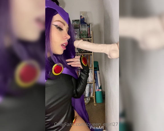 Queen_D aka Queen_egirl27 OnlyFans - Pov Raven gives you a lovey sloppy blowjob until you cum on her face (btw, I tried to tan so pleas