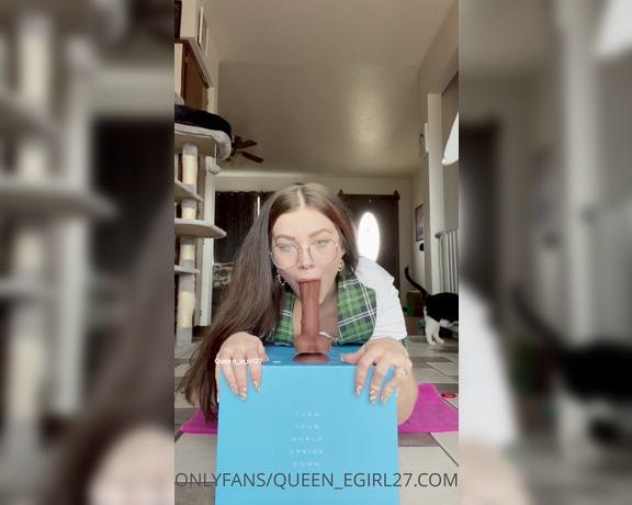 Queen_D aka Queen_egirl27 OnlyFans - Haven’t wore my school girl outfit I’m awhile either hehe Sucking my bbc toy while mounted on a b