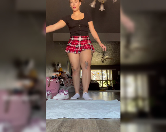 Queen_D aka Queen_egirl27 OnlyFans - This skirt is sexy hehe showing off my pussy and ass in it and then playing with my big blue bad d
