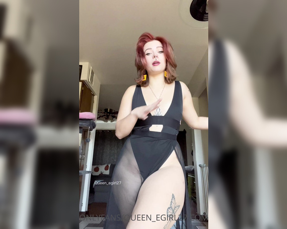 Queen_D aka Queen_egirl27 OnlyFans - I loveeeee this outfit but I struggled a little with this video dildo too fat super creamy in