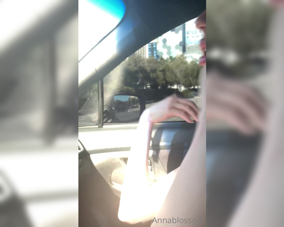 Anna Blossom aka Annablossom OnlyFans - A short little car BJ while we were in Vegas )