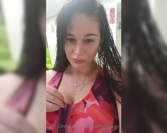 Cathy Heaven aka Cathyheaven OnlyFans - I am soaking wet, that is right Just like I had a shower Its because I am after an hour spinnin