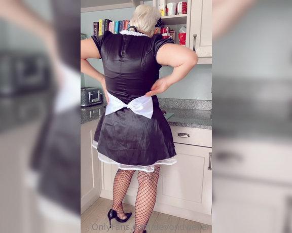Lisa aka Devondweller OnlyFans - As requested maids outfit and ball gag making a cuppa