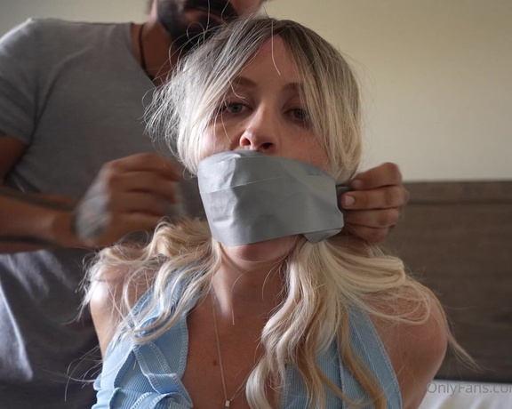 Kendra aka Kendrapeach OnlyFans - Bound and gagged with duct tape (Wrapped Gagged)