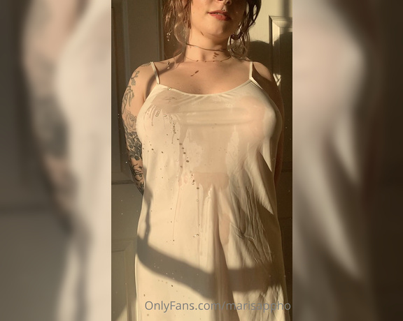 Mari Sappho aka Marisappho OnlyFans - How do we feel about a slowmo video getting water poured on me in a white satin dress