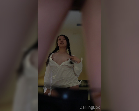Darling Boo aka Darlingboo OnlyFans - What if you were watching me from underneath my pussy as I vibe in front of the mirror Am I doing