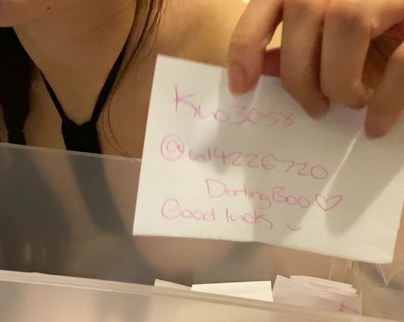 Darling Boo aka Darlingboo OnlyFans - I decided to choose 3 winners from the raffle! (I took photos with your raffle tickets if you swip 1