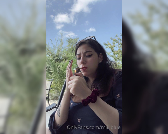 Miki blue aka Mikiblue OnlyFans - Casually smoking pot as one does