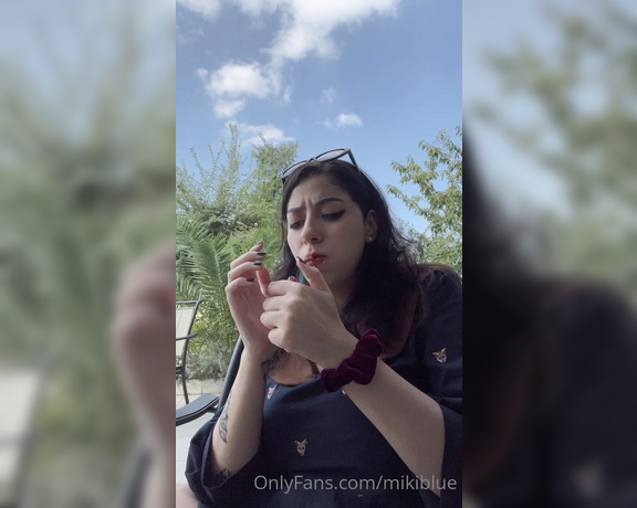 Miki blue aka Mikiblue OnlyFans - Casually smoking pot as one does