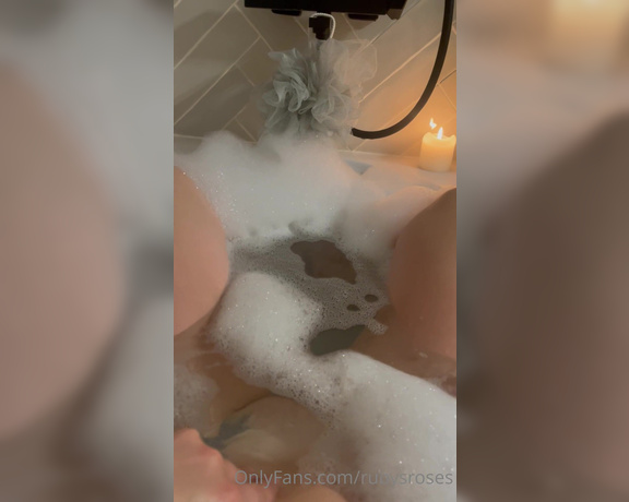 Rubysroses OnlyFans - I love playing with my fat mound and rubbing my clit in the hot bubbly bath water, feeling so relaxe