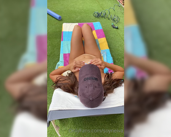 Soy Neiva aka Soyneiva OnlyFans - FULL NAKED and PLAYFUL girl with a DIRTY mind sunbathing thinking of having a good time with my DILD