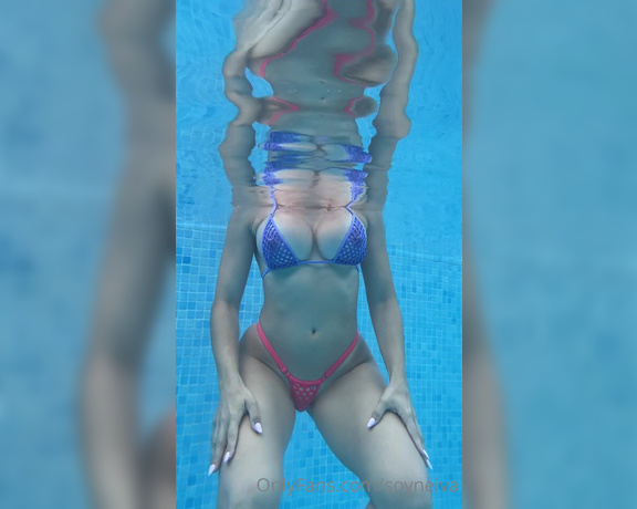Soy Neiva aka Soyneiva OnlyFans - I know you like this SEE THROUGH BIKINI but I PREFER to be NAKED in the POOL while TOUCHING my PUS