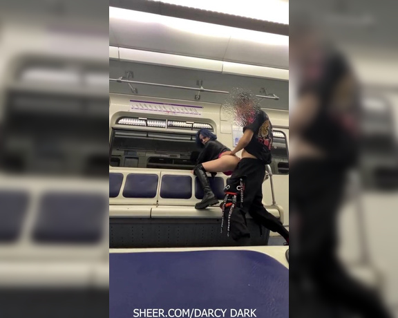 Darcy Dark - Public sex in a train car in the subway - I was met by a subscriber in the subway and fucked - Darcy