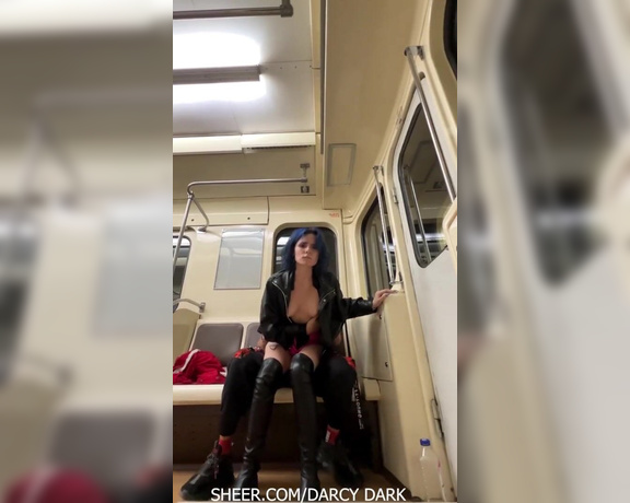 Darcy Dark - Public sex in a train car in the subway - I was met by a subscriber in the subway and fucked - Darcy