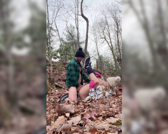 The Ashleys aka Ashleysoftiktok OnlyFans - I had to finish milking him on the trail real quick It was freezing, but I couldn’t leave him all w