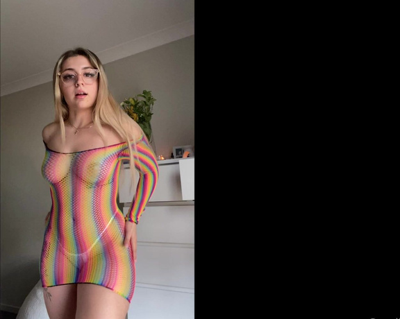 Lilith Cavali aka Lilithcavali OnlyFans - I really like my new rainbow dress  My boyfriend thinks I look to slutty in it to wear it out