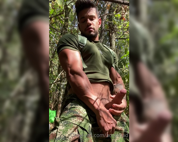 Alejo Ospina aka Aospinad OnlyFans - This is a short clip I made before we started recording our sex video with the military uniforms wi